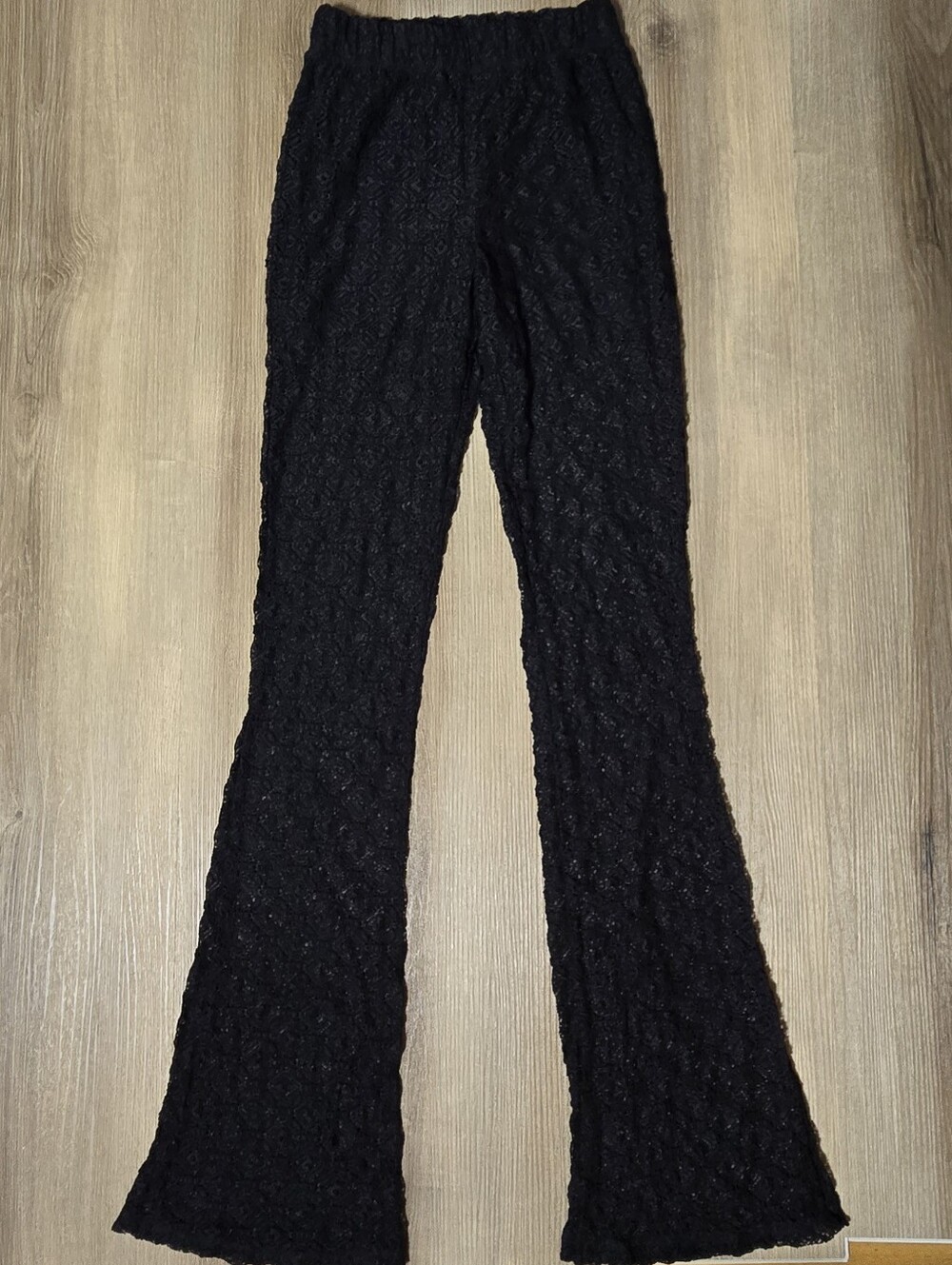 Black Lace Flared Pants